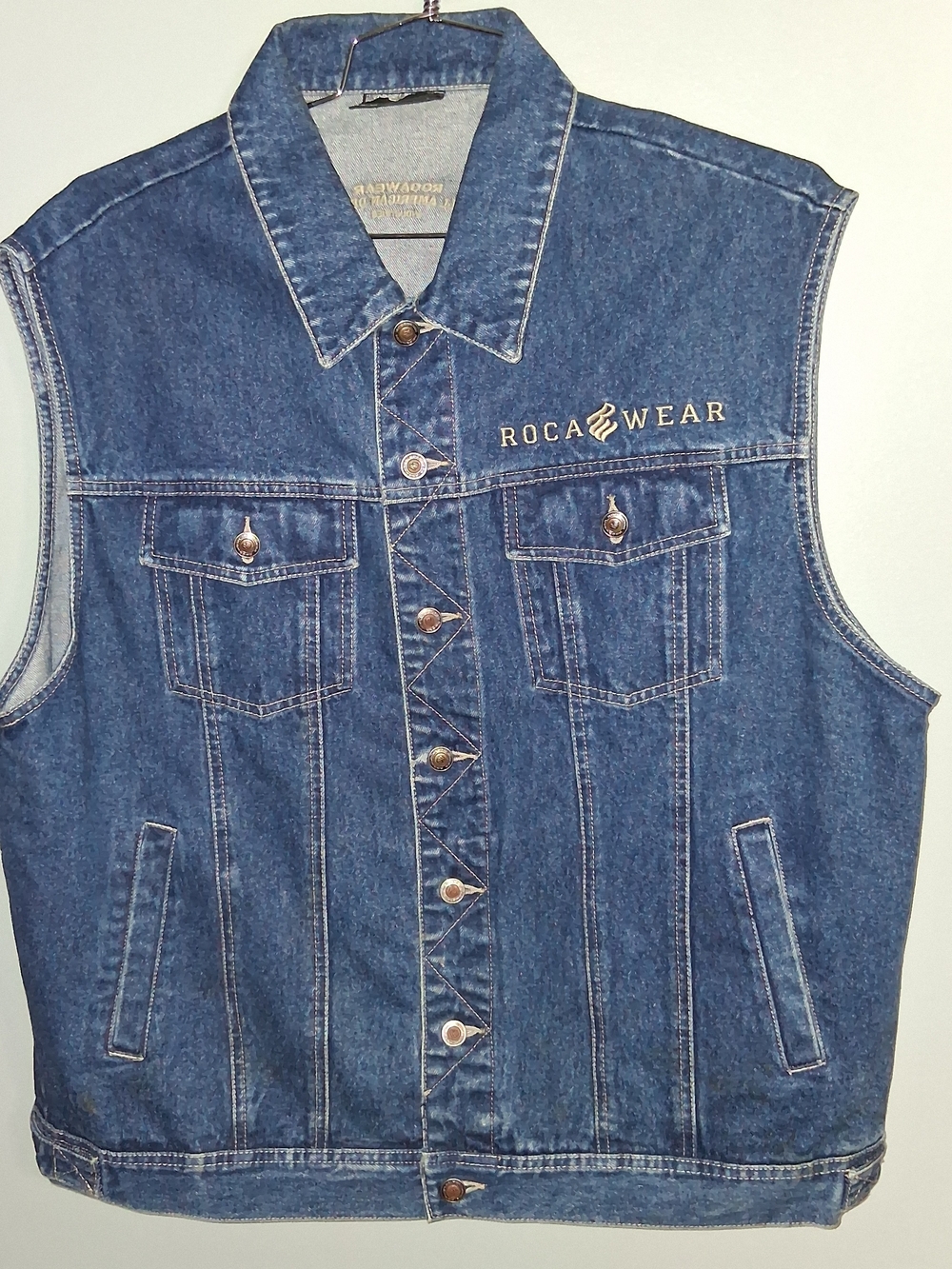 Vintage Y2k Rocawear Men’s Dark Blue Denim Vest